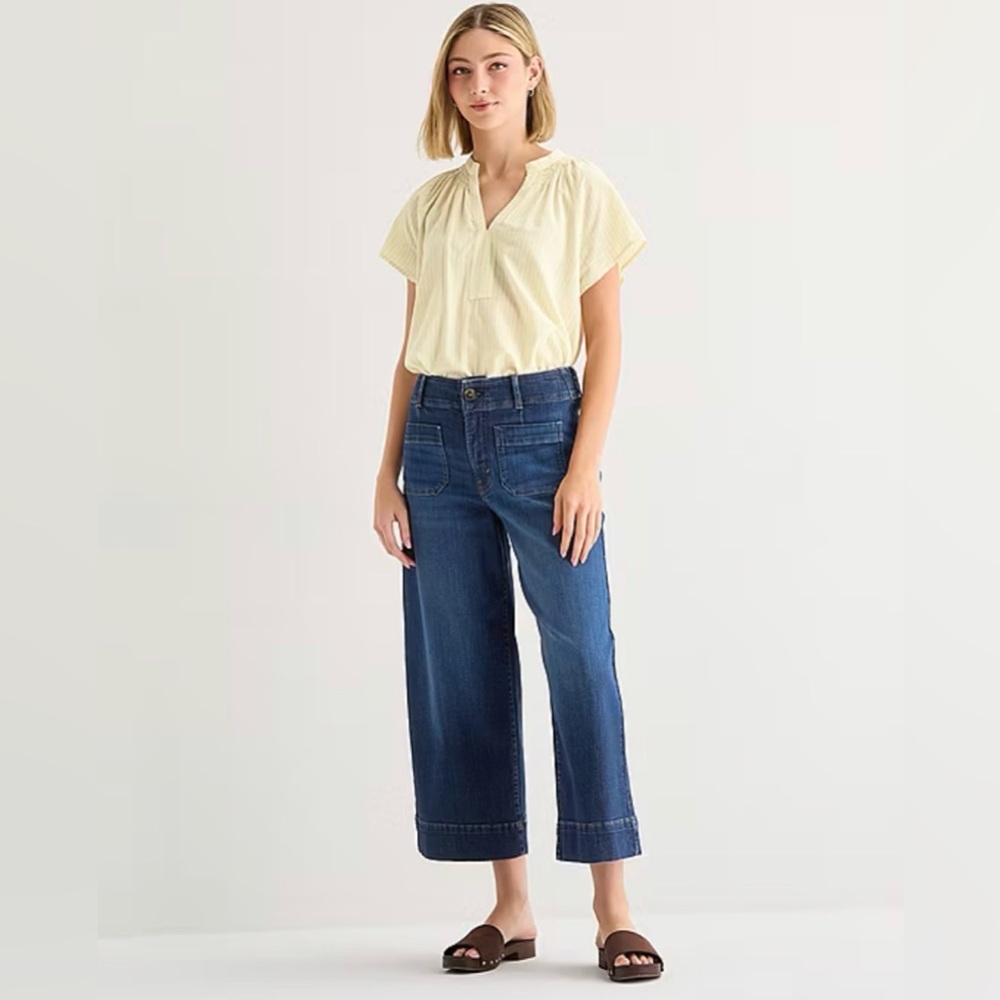 a.n.a. Patch Pocket Womens Highest Rise Cropped Jeans